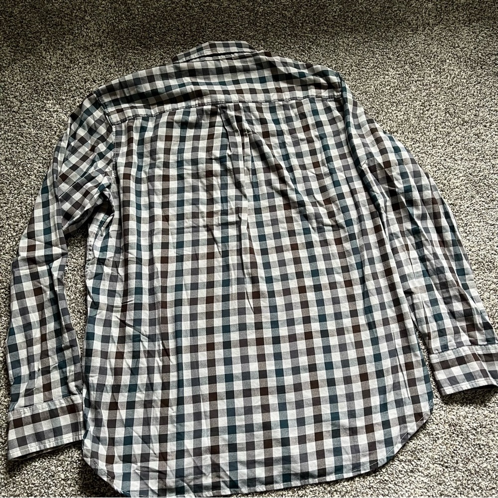 The North Face Grey Plaid Long Sleeve Button Up Mens M - Picture 3 of 7